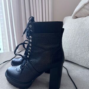 Vince Camuto Black Lace-Up Boots
